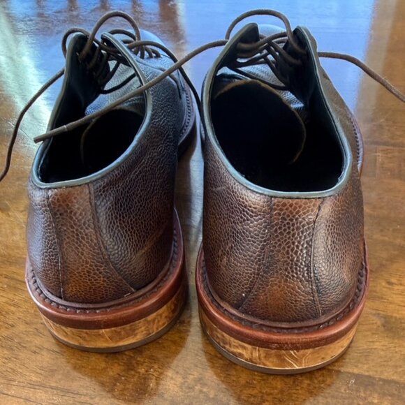 Red Saks Fifth Avenue Pebbled Leather Derby Shoes Men’s 10M – Brown Leather Sole main image 6